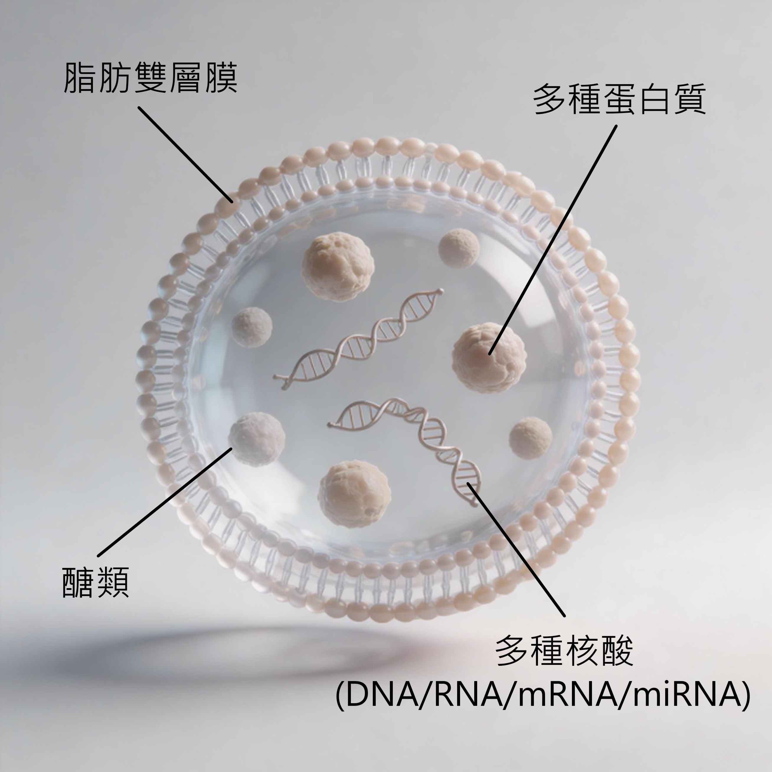 AI生成幹細胞外泌體3D圖